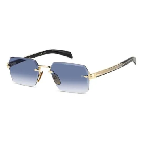 DAVID BECKHAM Sonnenbrillen DB 7109/S RHL/08 - Sportbrillen für Unisex Erwachsene mit geometrischem Design, schwarzem Goldrahmen und UV400 Schutz für optimale Augenpflege.