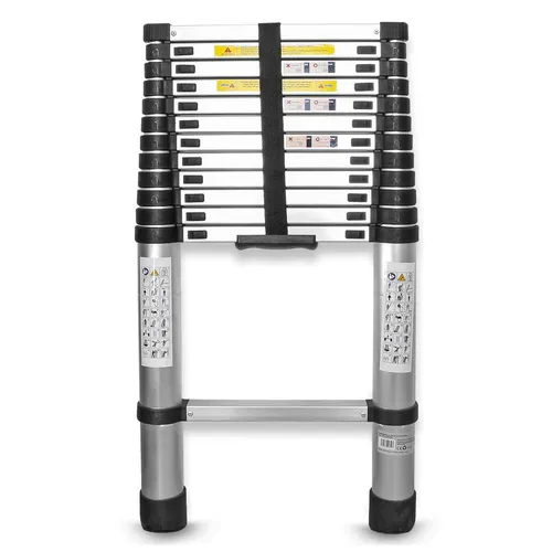 Alu Teleskopleiter 4.7M - 5M, Klappleiter für vielseitigen Einsatz - Leiter aus Aluminium mit bis zu 5 m Reichhöhe, klappbar und leicht, ideal für Haushalt und Garten. Genießen Sie die 5 Jahre Herstellergarantie!