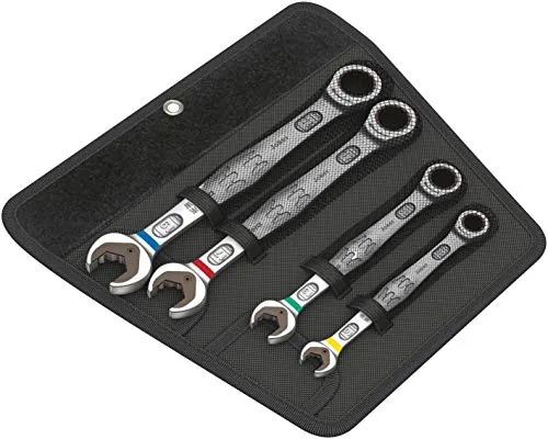 Wera Ringratschenschlüssel Satz Joker 4-tlg. 10-13-17-19 mm - Praktische Haltefunktion, sicheres Verschrauben mit hohem Drehmoment