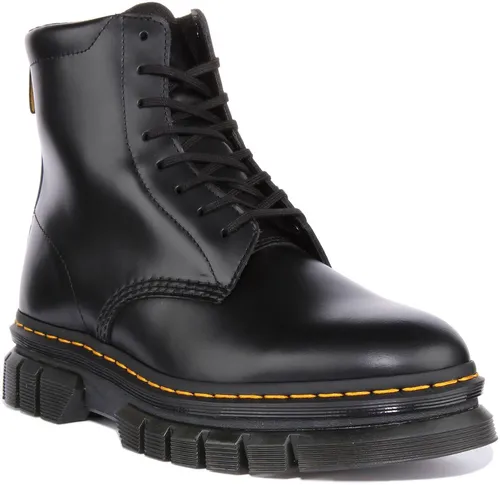 DR MARTENS Rikard 8L Herren 8 Ösen Leder Stiefeletten Schwarz Größe UK 7 - 11