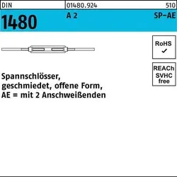 DIN 1480 Spannschlösser A 2 SP AE M 16 A 2 S - Robustes Spannschloss für vielseitige Anwendungen, ideal für den professionellen Einsatz in der Befestigungstechnik.