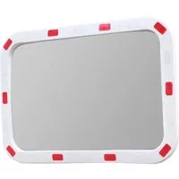 Rechteckiger Verkehrsspiegel 60x40cm mit Reflektoren - Wetterbeständiger und unzerbrechlicher Sicherheitsspiegel für Innen- und Außenbereiche, ideal für gute Sichtbarkeit bei Dunkelheit mit Weitwinkelfunktion und einfacher Montage.