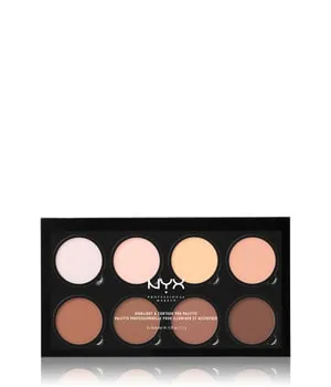 NYX Professional Makeup Highlight & Contour Pro Palette 21,6 g - Die vielseitige Contouring Palette für ein perfektes Make-up: 8 blendbare Farbtöne für individuelle Konturen, ideal für unterwegs. Der cremige Puder passt sich Ihrem Hautton an und sorgt für ein natürliches Finish.
