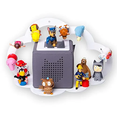 Moin Minis Wolke Weiß Magnetisches Regal für Toniebox - Kompatibel Mit 20 Tonie Figuren und Box - Wolkenregal für Kinder Hörfiguren - Magnetregal Kinderzimmermöbel