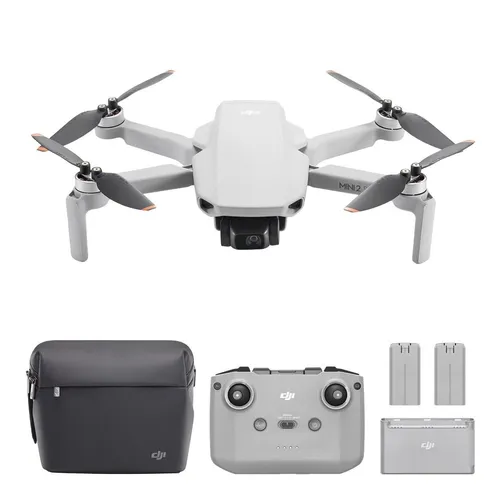 DJI Mini 2 SE Fly More Combo - 12 MP Drohne mit 31 Minuten Flugzeit - Drohne mit 12 MP Kamera und bis zu 10 km HD-Videoübertragung. Genieße kreative Aufnahmen mit intelligenten Modi und stabiler Flugleistung bei Windstärke 5.