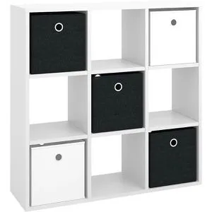 VICCO Raumteiler HYLDA 9 Fächer Weiß - Regal mit 9 Fächern, strapazierfähig und pflegeleicht, ideal für modernen Stauraum in Wohn- und Bürosituationen.