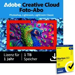 Adobe Creative Cloud Foto-Abo: Photoshop & Lightroom | 1 TB - SW_Creative (ESD) - Inklusive Lightroom Classic und Mobile, ideal für kreative Profis, 1 Jahr Laufzeit, sofortiger Download und Produktschlüssel per E-Mail.