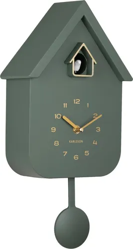Karlsson Wanduhr Solo Color Cuckoo - Dschungelgrün - Quadratisch - Moderne Wanduhr in Dschungelgrün, ideal für Ihr Wohnzimmer. Sie kombiniert stilvolles Design mit Funktionalität und setzt dekorative Akzente an jeder Wand.
