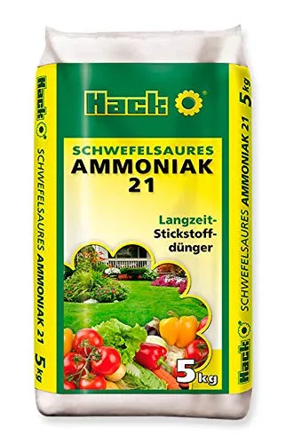 Hack Schwefelsaurer Ammoniak 5kg - Langzeitstickstoff für Pflanzen - Dünger für gleichmäßige und langanhaltende Stickstoffversorgung, ideal für gesundes Pflanzenwachstum.