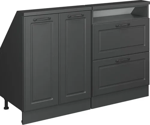 Vicco Unterschrank R-Line, Anthrazit Landhaus - 120 cm 2er Set - Unterschrank für Dachschrägen, verwandelt ungenutzten Platz in stilvollen Stauraum, höhenverstellbare Füße für sicheren Stand und moderne Optik.