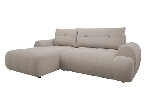 Mirjan24 Ecksofa Fliog mit Bettkasten, 3 Sitzer L-Form Sofa mit Schlaffunktion, Eckcouch für Wohnzimmer, Couch mit Bettfunktion (Velo 623, Seite: Links)