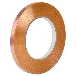Roll Kupferband 0,08x10mm - Selbstklebend - Isolierband zur Ableitung statischer Aufladung, ideal für leitfähige Bodenbeläge. Lieferung in praktischer Verlegebox für einfache Handhabung, Rolle à 50m.