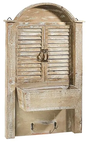 Kobolo Blumentopf Deko-Fenster bepflanzbar - Blumentopf mit Vintage-Optik, aufklappbar und mit Folie ausgeschlagen für einfache Bepflanzung. Ideal für Fenster und kreative Dekoration.