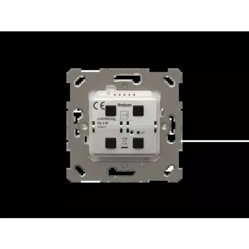 Theben LUXORliving PB 4 RF Funk-Tastermodul 1-fach - RF Funk-Tastermodul für Smart Home, mit integriertem Temperatursensor und universeller Einsetzbarkeit in gängigen 55 mm Schalterprogrammen.