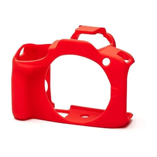 easyCover Silikon Kameratasche für Canon R50 - Rot - Hochwertige Silikon Kameratasche für optimalen Schutz Ihrer Canon R50. Maßgeschneiderte Passform sichert die Funktionalität und bietet einen sicheren Griff. Ideal für Fotofreunde und Outdoor-Abenteuer.