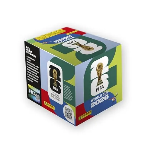 PANINI FIFA® World Cup 2026 50er Displaybox Sammelkarten - Erleben Sie die Fußball-Weltmeisterschaft 2026 mit der PANINI 50er Display Box. Enthält 50 originale Stickerpacks für unvergesslichen Sammelspaß und die Chance, seltene Sticker zu finden!