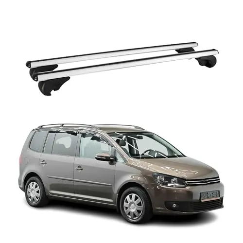 OMAC Dachträger für VW Touran 2003-2015 - Dachgepäckträger aus hochwertigem Aluminium, leicht und wasserbeständig, ideal für Fahrräder, Skier und mehr. Einfach abnehmbar und mit sicherem Anti-Diebstahl-Schloss für sorgenfreies Reisen.