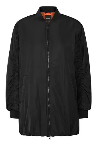 OXMO BY - OXCamille Oversize Winterjacke, Größe 38, Farbe Schwarz - Funktionsjacken mit sportlichem Blousonkragen, warm gefüttert und nachhaltig produziert – ideal für stylische Outdoor-Aktivitäten.