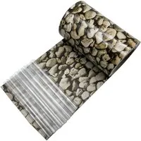 KARAT PVC Sichtschutzstreifen 19 cm x 35 m für Gartenzäune Blickdicht Kies-Optik
