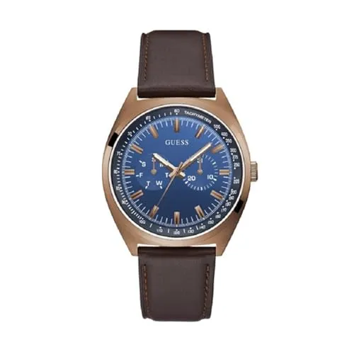 Guess Watches Gents Blazer Herren Uhr analog Quarzwerk mit Leder Armband GW0212G2