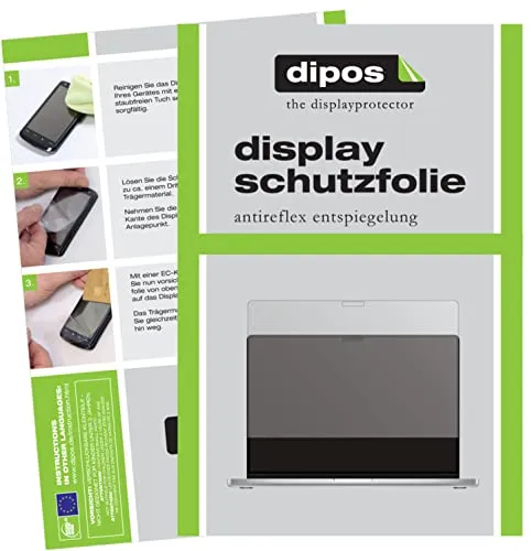 dipos I 2X Schutzfolie matt kompatibel mit Apple MacBook Pro 16 Zoll (2021) Folie Displayschutzfolie
