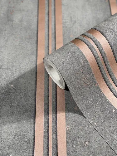 Tapete Vlies Gestreift Metallic Glitzer grau rosa City Glam - Moderne Wandtapete mit glänzendem Glitzer-Effekt, ideal für alle Zimmer. Verleiht Ihrem Raum einen eleganten City Glam Look.