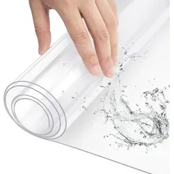 Woltu Tischdecke (1-tlg), 2 mm Wasserdicht Durchsichtige Tischfolie aus PVC weiß 70 cm x 120 cm x 1 mm