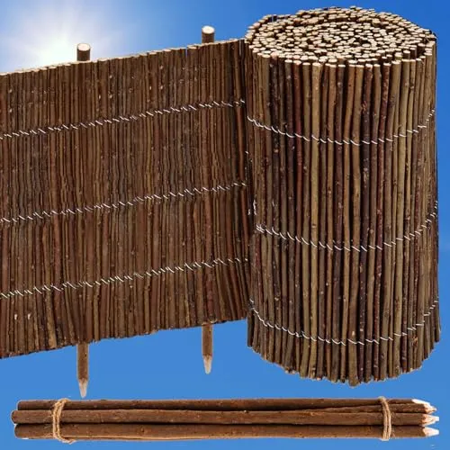 UrFence 300x20 Weide Beeteinfassung Holz - Flexibler Mini Gartenzaun - Dekorative Zäune für Garten und Beet, wetterfest und pflegeleicht, ideal als Beetabgrenzung oder Mähroboter Zaun, schützt Pflanzen und sorgt für eine natürliche Struktur.