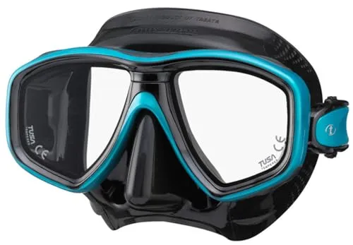 TUSA Freedom CEOS - Kleinvolumige Tauch und Schorchel-Maske taucherbrille (Schwarz/Ocean grün)