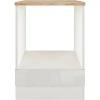 Flex Well Herdumbauschrank Lund 60 x 60 x 85 cm - Küchenschrank in lichtgrau glänzend, ideal für eine moderne Küchenumgebung und bietet viel Stauraum für Ihre Küchengeräte.
