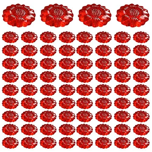 Agwuoetr Sonnenblume Transluzentlack Wachspartikel DIY Hochzeitseinladung Handkonto GrußKarte Dekorationsmaterial Rot