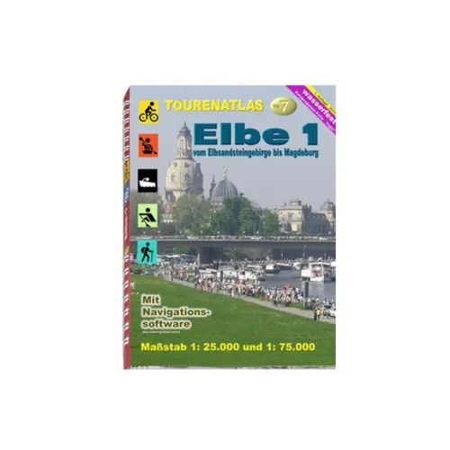 Jübermann-Verlag TA7 Touren Atlas Elbe-1, Schmilka-Magdeburg - Atlanten & Landkarten, detaillierte Routen für Wanderer und Radfahrer entlang der Elbe, ideal für Abenteuer in Deutschland.