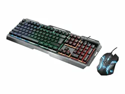 Trust GXT 845 Tural Gaming Tastatur Maus Set - Tastatur- & Maus-Sets mit RGB-Beleuchtung, Anti-Ghosting und 12 Media-Tasten für ein intensives Gaming-Erlebnis.