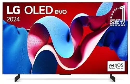 LG OLED42C47LA - 42 Zoll 4K OLED evo SMART TV, perfektes Schwarz und brillante Farben für ein unvergleichliches Heimkinoerlebnis