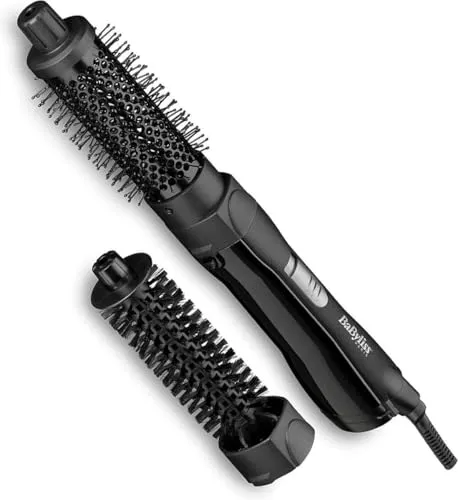 BaByliss Shape und Smooth Wamluftbürste AS82E - 800 Watt, 2 Bürstenaufsätze für kurzes Haar, Volumen und Fülle mit Kühlluftfunktion