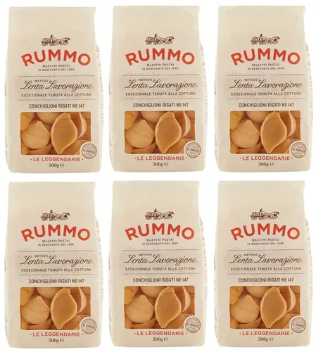 Rummo Conchiglioni Rigati No. 147 - Riesenmuschelnudeln aus Italien - Nudeln & Pasta, perfekte Form für gefüllte Rezepte, aus hochwertigem Hartweizen für ein unvergleichliches Geschmackserlebnis.