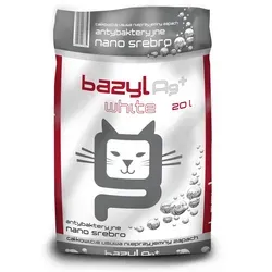 Basilikum Ag+ Weiß 20l Katzenstreu - Hochwertige Katzenstreu aus reinem weißen Bentonit, mit geprüfter Qualität und zusätzlichem Nano-Silber für optimale Geruchsbindung und eine saubere Umgebung.