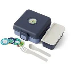 Monbento Lunchbox in Blau - 850 ml - Hochwertige Brotdose aus Kunststoff mit herausnehmbarem Behälter und integriertem Besteck. Perfekt für die Schule oder das Büro, spülmaschinenfest für einfache Reinigung.