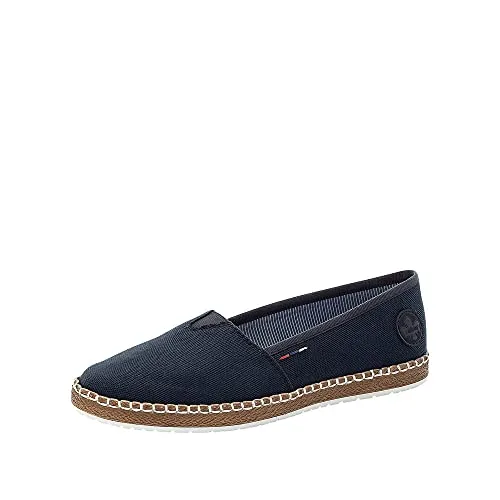 Rieker Damen Flats M2278 - Maritim Geflochtene Espadrilles - Damen-Ballerinas aus hochwertigem Textil, mit flacher Sohle und maritimem Design, perfekt für den Sommer und lässige Outfits.