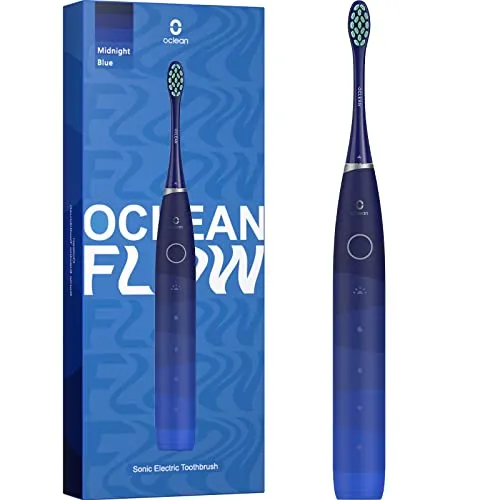 Oclean Flow Schallzahnbürste - FLOW BLUE - Elektrische Zahnbürste mit innovativer Schalltechnologie und 30 Tage Akkulaufzeit für eine gründliche und sanfte Zahnreinigung.