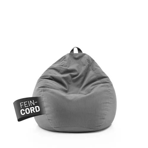 Lumaland Comfort Line Sitzsack Feincord M – 120 L | Bequemer Cord Sofa Sessel für entspannte Momente - Der Lumaland Comfort Line Sitzsack Feincord vereint elegantes Design mit ultimativen Relax-Möglichkeiten. Mit anpassungsfähiger EPS-Perlen-Füllung für individuellen Komfort und waschbarem Bezug – ideal für jeden Wohnraum.