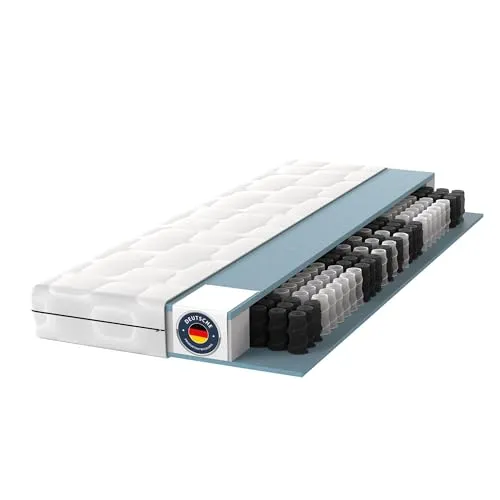 BMM Matratze 90x200 cm Ortho Medic - Matratzen mit ergonomischer 7-Zonen Taschenfederkern, Härtegrad H3, optimal für bis zu 130 kg, abnehmbarer und waschbarer Bezug, 100 Nächte Probeschlafen ohne Risiko!