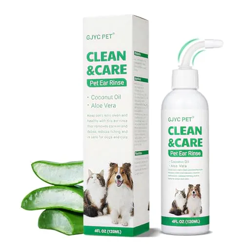 LureLuxe 120ml Ohrenreiniger für Hunde,Sanfte Ohrenpflege für Hunde,wirkende Ohrenpflege für Hunde,Hund Ohrentropfen stoppen Ohren Juckreiz,Haustier Ohrreiniger für Hunde und Katzen
