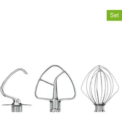 KitchenAid 5KSM5TH3PSS - Edelstahl Küchenmaschinen Zubehör-Set, 3-teilig für müheloses Rühren, Kneten und Schlagen, spülmaschinenfest und robust