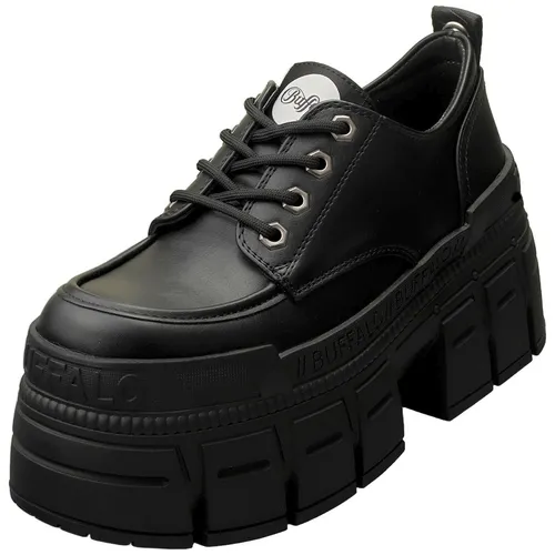 BUFFALO Damen Gospher Lace Up Cs - Vegane Stiefel in Schwarz - Stiefel aus Kunstfaser, vegan und umweltfreundlich, ideal für modebewusste Damen in Größe 38.