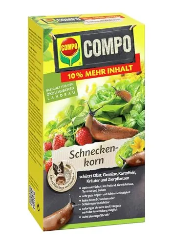 Compo Schneckenkorn 2200 g - Effektives Schneckenkorn zur Bekämpfung von Nacktschnecken, mit regenfester Lockwirkung für langfristigen Schutz im Garten.