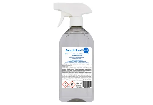 HERRLAN AseptiSan 500 ml Sprühflasche I Flächen- und Hand-Desinfektionsmittel