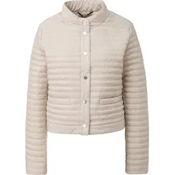 Outdoorjacke COMMA, Damen, Gr. 46, beige, Single Jersey, Obermaterial: 100% Polyester, unifarben, Strukturmuster, casual, regular fit taillenbedeckt, Langarm gerader Abschluss, Jacken, mit Strukturmuster