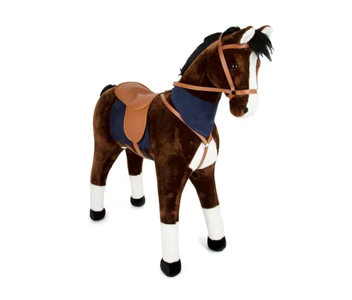 Tchibo small foot Stehpferd mit Sound - Schwarz, großes Spiel- und Reitpferd mit Wiehern und Hufgetrappel, ideal für Kinder bis 80 kg