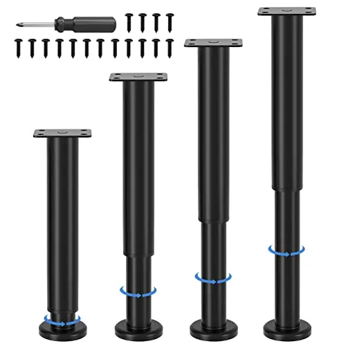 VETIN Verstellbare Möbelfüße 25-43cm - Hochwertige Möbelbeine aus Metall, höhenverstellbar von 25 bis 43cm, ideal für unebene Böden. Perfekt für Schränke, Sofas und Tische – einfache Installation inklusive Schrauben und Werkzeug.